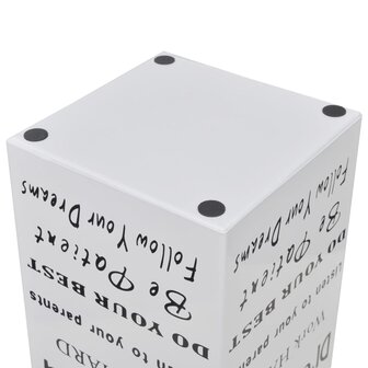 Paraplustandaard wit vierkant + tekst staal 48,5 cm 4