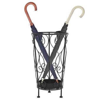 Paraplustandaard vintage stijl 26x46 cm metaal zwart 3