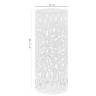 Paraplustandaard bladeren staal wit  5