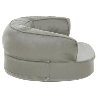 Hondenbed ergonomisch linnen-look 60x42 cm grijs 4