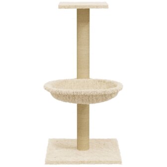 Kattenmeubel met sisal krabpaal 74 cm cr&amp;egrave;mekleurig 4