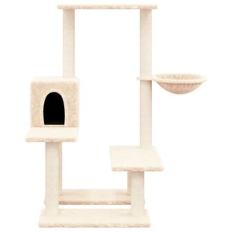 Kattenmeubel met sisal krabpalen 94,5 cm cr&amp;egrave;mekleurig 3