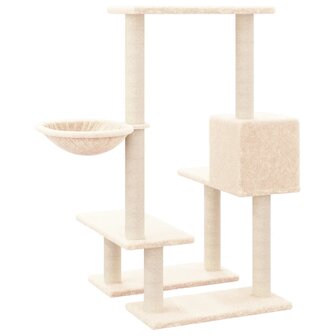 Kattenmeubel met sisal krabpalen 94,5 cm cr&amp;egrave;mekleurig 5