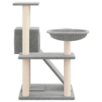 Kattenmeubel met sisal krabpalen 82 cm lichtgrijs 4