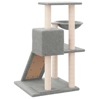 Kattenmeubel met sisal krabpalen 82 cm lichtgrijs 5