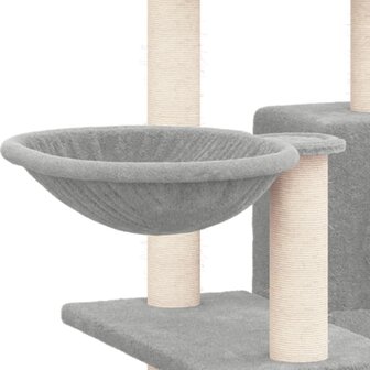 Kattenmeubel met sisal krabpalen 82 cm lichtgrijs 6