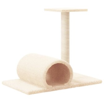 Kattenmeubel met tunnel 60x34,5x50 cm cr&amp;egrave;mekleurig 5