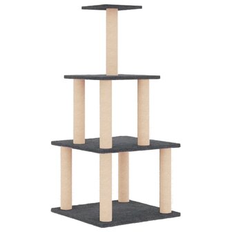 Kattenmeubel met sisal krabpalen 111 cm donkergrijs 2