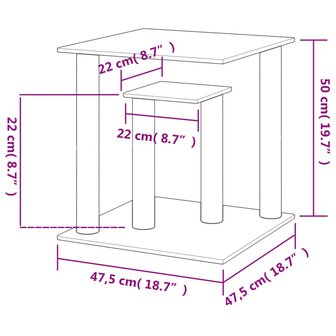 Krabpaal met platforms 50 cm cr&amp;egrave;mekleurig 6