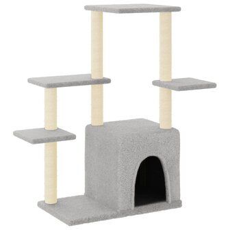 Kattenmeubel met sisal krabpalen 97,5 cm lichtgrijs 2