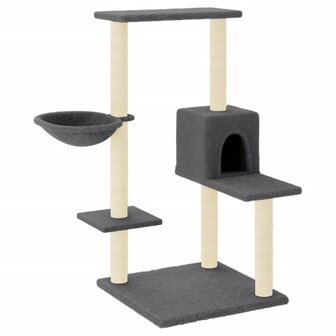 Kattenmeubel met sisal krabpalen 95 cm donkergrijs 2
