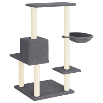 Kattenmeubel met sisal krabpalen 95 cm donkergrijs 5