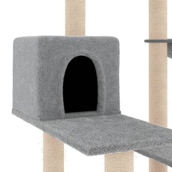 Kattenmeubel met sisal krabpalen 82,5 cm lichtgrijs 6