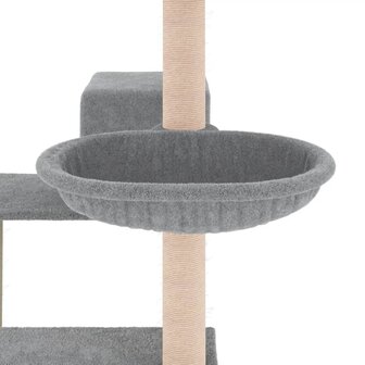 Kattenmeubel met sisal krabpalen 82,5 cm lichtgrijs 7