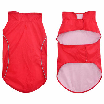 Hondenregenjas met reflecterende strips polyester rood 2XL 3