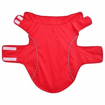 Hondenregenjas met reflecterende strips polyester rood 2XL 4