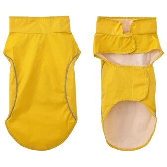 Hondenregenjas met reflecterende strips polyester geel S 3