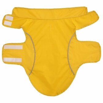 Hondenregenjas met reflecterende strips polyester geel S 4