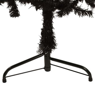 Kunstkerstboom half met standaard smal 120 cm zwart 6