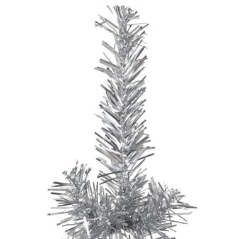 Kunstkerstboom half met standaard smal 240 cm zilverkleurig 5