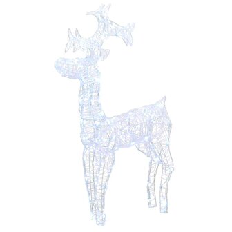 Kerstdecoratie rendieren 90 LED&amp;apos;s 60x16x100 cm acryl 2