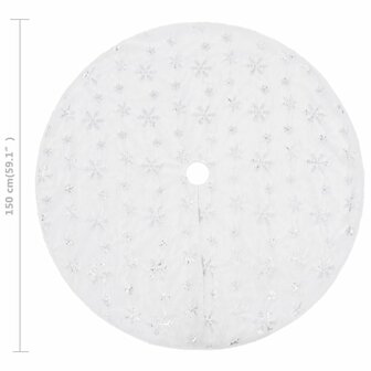 Luxe Kerstboomrok Wit 150 cm Imitatiebont 6
