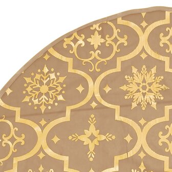 Kerstboomrok luxe met sok 90 cm stof geel 6