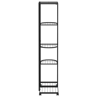 Bloemenstandaard met wielen 5-laags 44x23x100 cm ijzer zwart 6