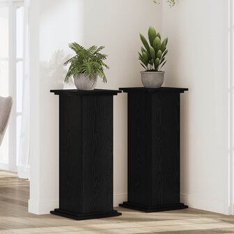 Plantenstandaard Zwart Eiken 33 x 33 x 80 cm Bewerkt hout 1
