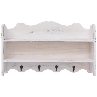 Wandkapstok 50x10x30 cm hout wit 3