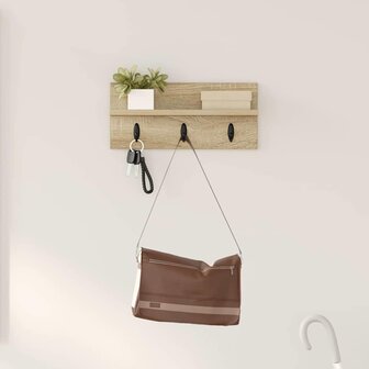 Wandgemonteerde kapstok Sonoma Eiken 40 x 10,5 x 18 cm 1