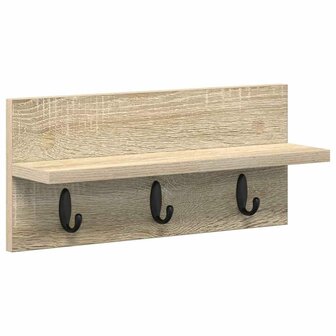 Wandgemonteerde kapstok Sonoma Eiken 40 x 10,5 x 18 cm 2