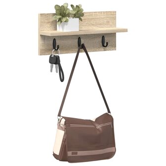 Wandgemonteerde kapstok Sonoma Eiken 40 x 10,5 x 18 cm 3