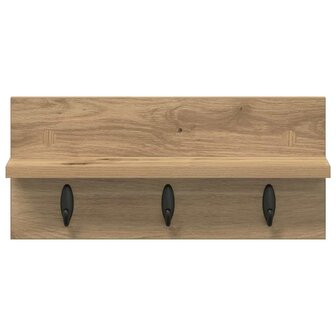 Wandgemonteerde kapstok Muurmontage Artisan Eiken Bewerkt hout 5