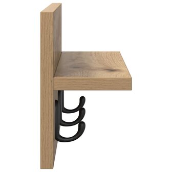 Wandgemonteerde kapstok Muurmontage Artisan Eiken Bewerkt hout 6