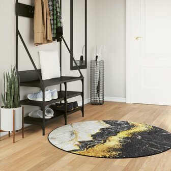 Vloerkleed wasbaar &amp;Oslash; 120 cm meerkleurig 1