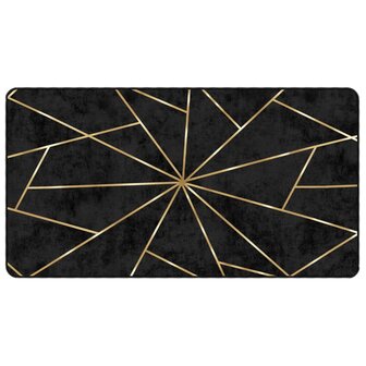 Vloerkleed wasbaar 80x150 cm zwart en goudkleurig 2