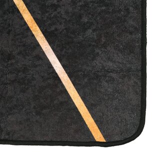 Vloerkleed wasbaar 80x150 cm zwart en goudkleurig 3