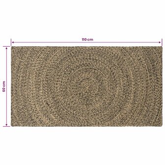 Vloerkleed Naturel en Zwart 60 x 110 cm Jute 8