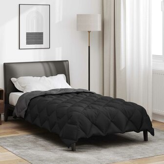 Winter Dekbed Zwart en Anthraciet 135 x 200 cm Microfiber 4