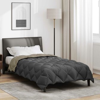 Winter Dekbed Lichtgrijs en Antraciet 135 x 220 cm Microfiber 1