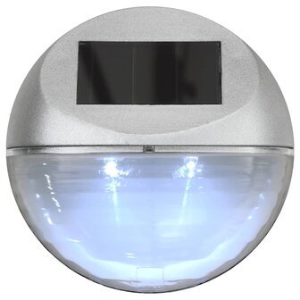 LED-wandlampen solar rond zilver 12 st 6