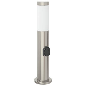 Bolderarmatuur met stopcontact 50 cm RVS IP44 2