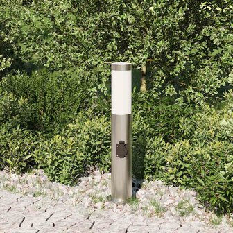 Bolderarmatuur met stopcontact 50 cm RVS IP44 3