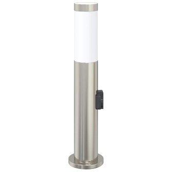 Bolderarmatuur met stopcontact 50 cm RVS IP44 4