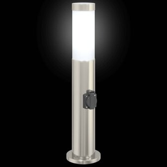 Bolderarmatuur met stopcontact 50 cm RVS IP44 6