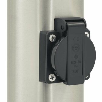Bolderarmatuur met stopcontact 50 cm RVS IP44 8