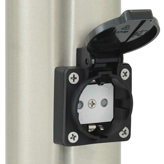 Bolderarmatuur met stopcontact 50 cm RVS IP44 9