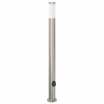 Bolderarmatuur met stopcontact 110 cm RVS IP44 2