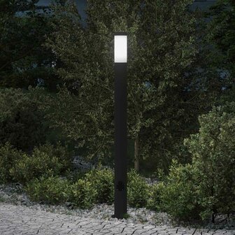 Bolderarmatuur met stopcontact 110 cm RVS IP44 1